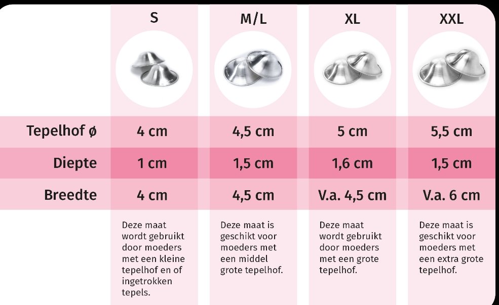 Zilverkapjes's tweet photo. 🤱 Comfort tijdens het voeden begint met de juiste maat.

De originele Zilverkapjes® zijn verkrijgbaar in meerdere maten voor een optimale pasvorm:
📏 S: tot 4 cm
📏 M: 4 - 4,5 cm
📏 XL: vanaf 4,5 cm
📏 XXL: vanaf 5,5 cm

Welke maat? 
👉 https://t.co/7c12zbjTru

 #Zilverkapjes https://t.co/H9qCUmRmVQ