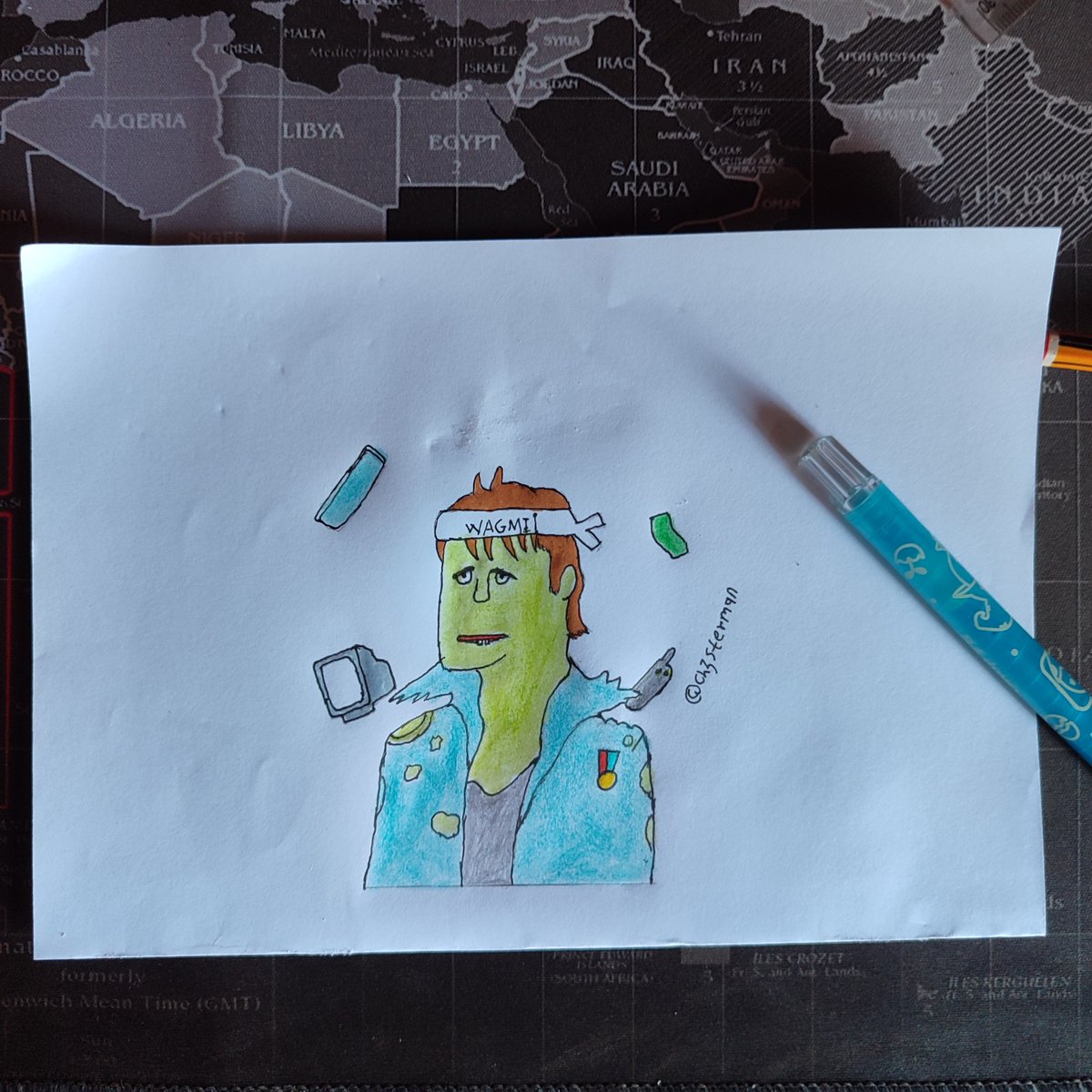 ch3sterman's tweet photo. Stoked and looking forward to BAGHOLDERS by @kingxerox5 so I made this hand drawn art. 

I hope you love it 😁 https://t.co/hgPmfkCDPd