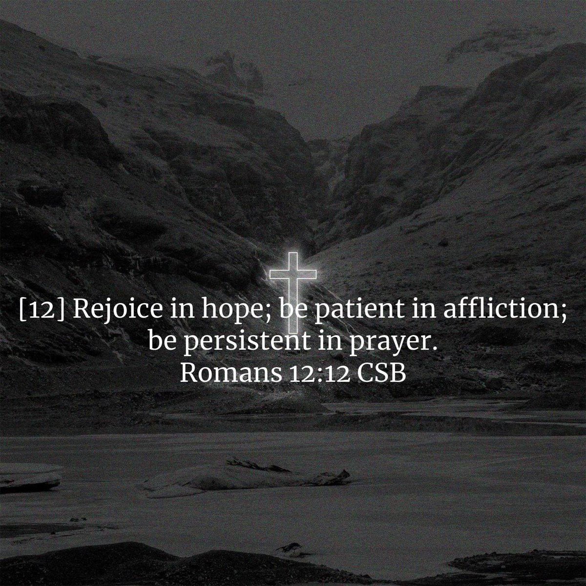 SandFree12's tweet photo. Romans 12:12 CSB
[12] Rejoice in hope; be patient in affliction; be persistent in prayer. 

https://t.co/Z8fx21v4EJ https://t.co/guSVdSeDwq