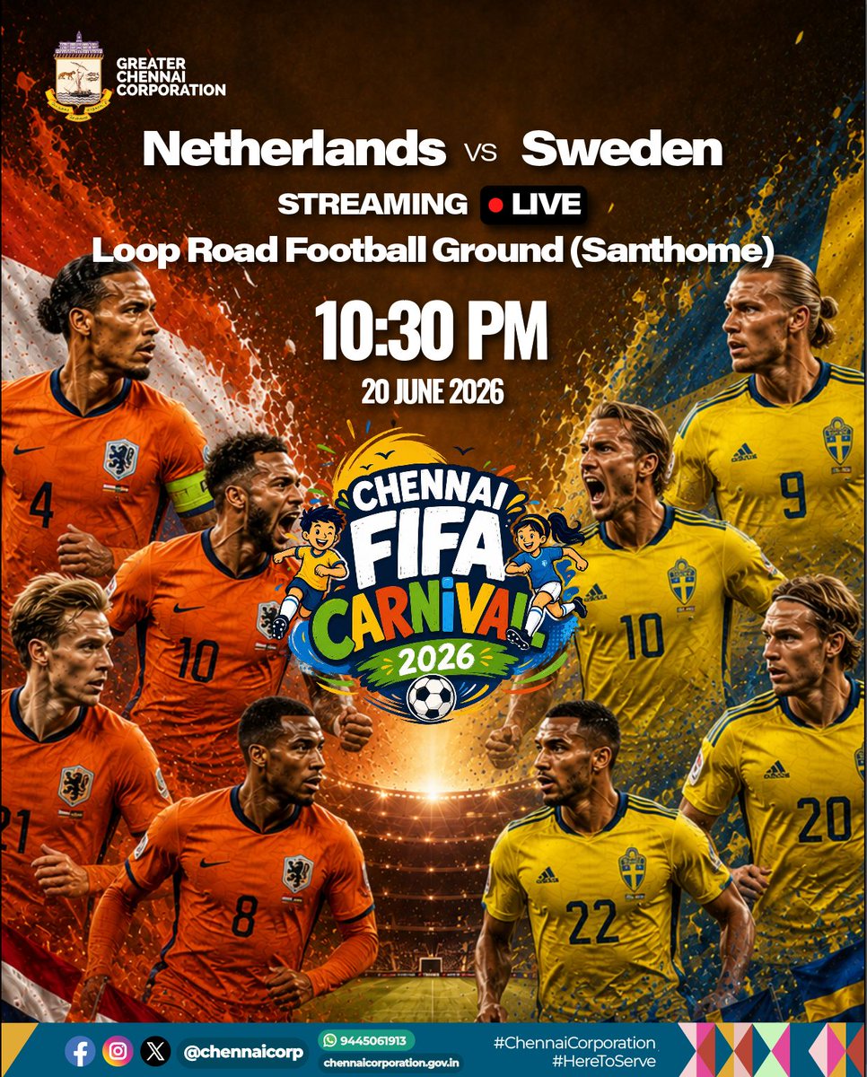 chennaicorp's tweet photo. Chennai FIFA Carnival - 2026.

#ChennaiCorporation | #NammaChennai https://t.co/G5jg5iQR9I
