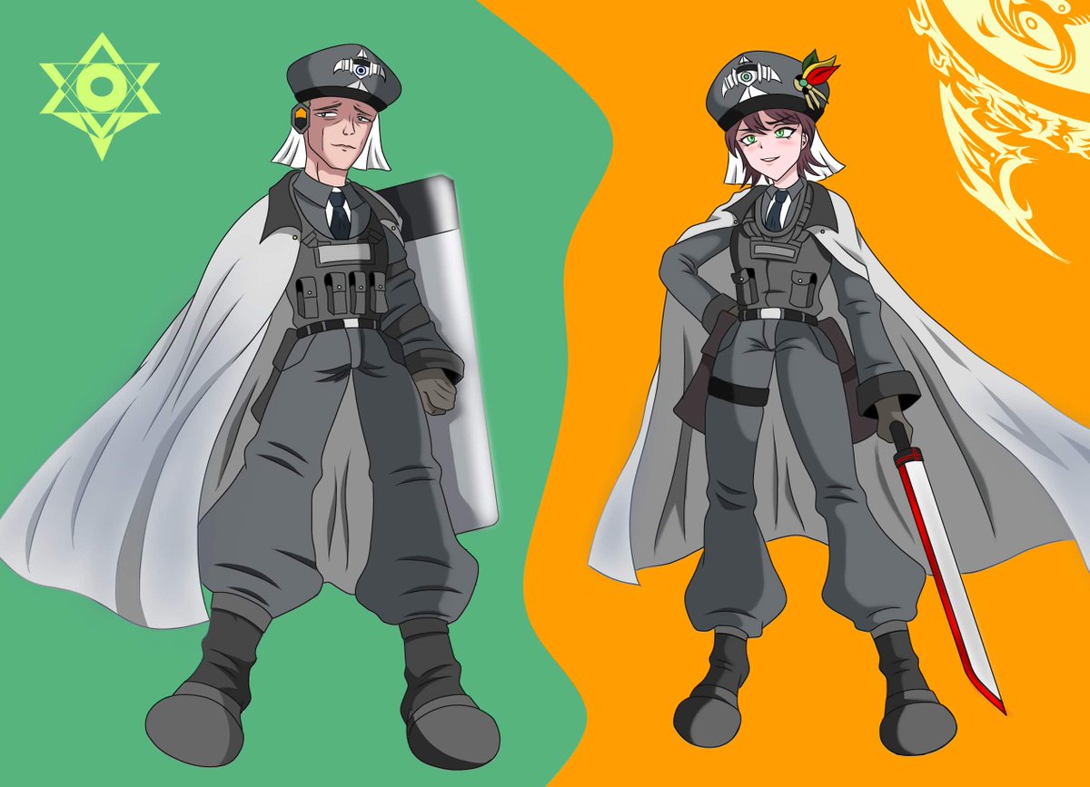 Freeton2's tweet photo. 異世界の警察官
#oc　#イラスト https://t.co/yKVE7bxTAV