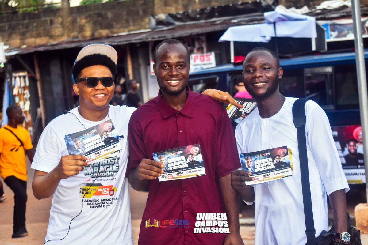 LifegateOutrea2's tweet photo. 🔥 UNIBEN CAMPUS INVASION IS HAPPENING TODAY!

Host: Rev. Chris Paul Nwuche

📍 SSANU Hall, University of Benin
⏰ 4:00 PM Prompt
📅 Today

Don't miss it! https://t.co/5Tpwigiigc