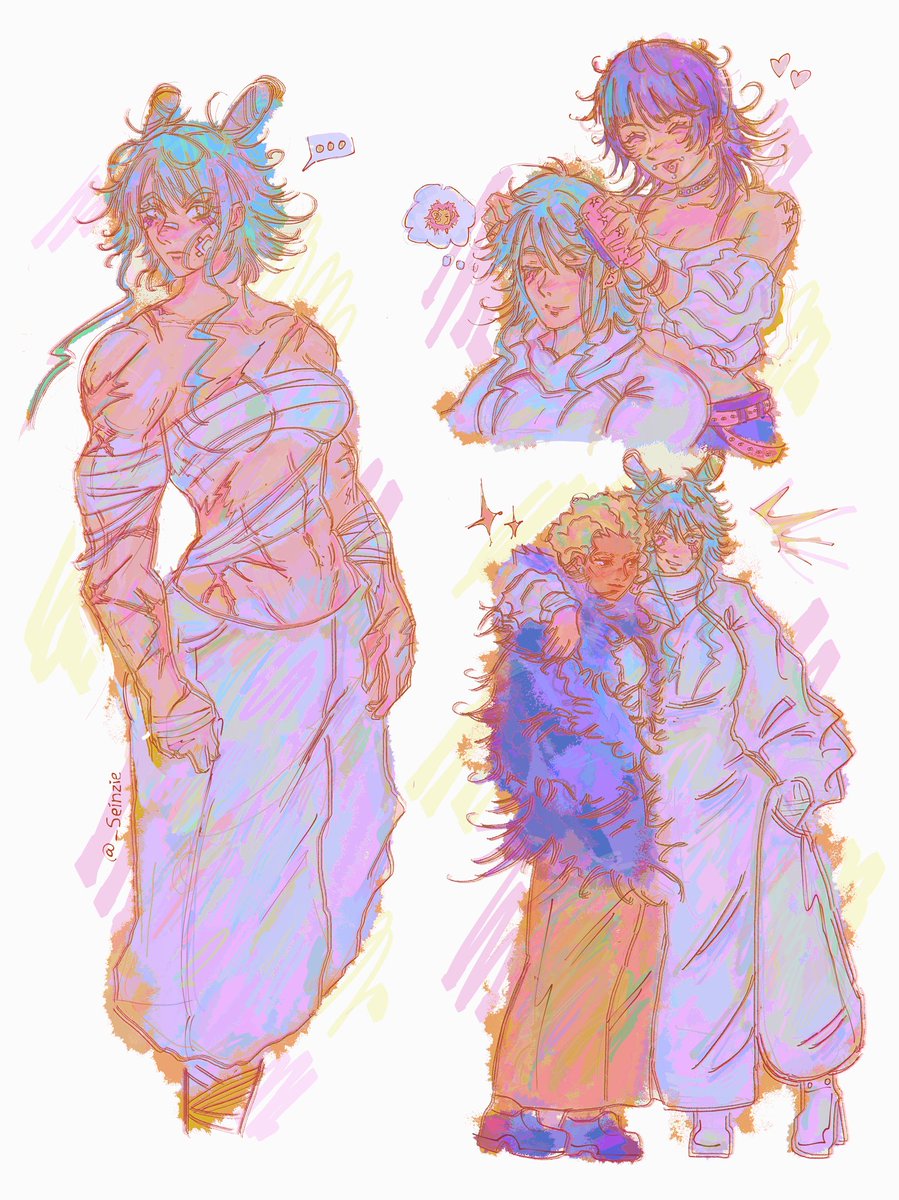 _seinzie's tweet photo. kindaa old but here’s a fem kashi + friends drawing i made a while back ago #kashimo #jjk https://t.co/0EsbRgZGEr