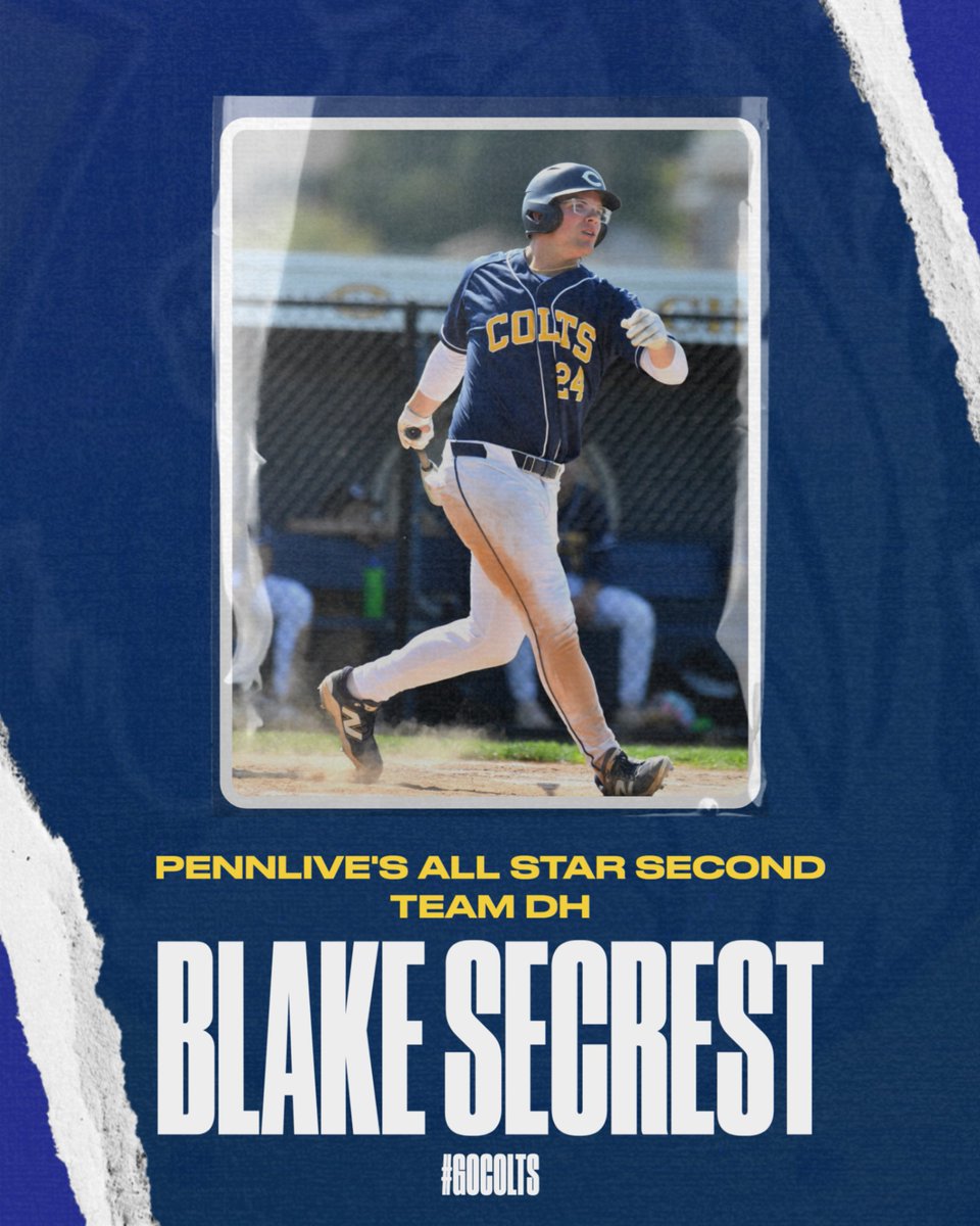 CedarCliff_AD's tweet photo. Congratulations to Blake Secrest on being selected to the PennLive All-Star Second Team!

Blake stayed red-hot at the plate all season long, putting up an incredible .403 batting average. The powerhouse slugger also led the entire squad with 5 home runs and 25 hits. https://t.co/uPtEQLlRoA