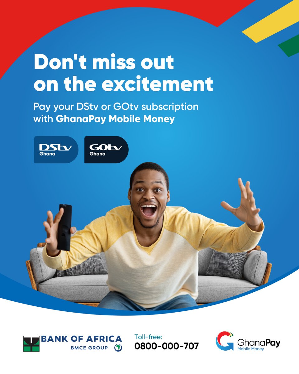 bankofafricagh's tweet photo. Have you linked your BOA Account to GhanaPay?
Talk to us today!
#BankOfAfrica #GhanaPay #FinancialPartners #JoinBOA https://t.co/aelnoC7ldh