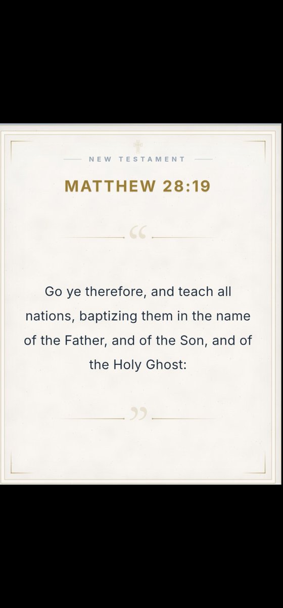 Cairnlodge1's tweet photo. #VerseOfTheDay 📖

#Matthew 28:19
Go ye therefore, and teach all nations, baptizing them in the name of the Father, and of the Son, and of the Holy Ghost:" . 👑

#KingJamesVersion #KJV #AuthorisedVersion #AV https://t.co/J9zzJv4Ipp
