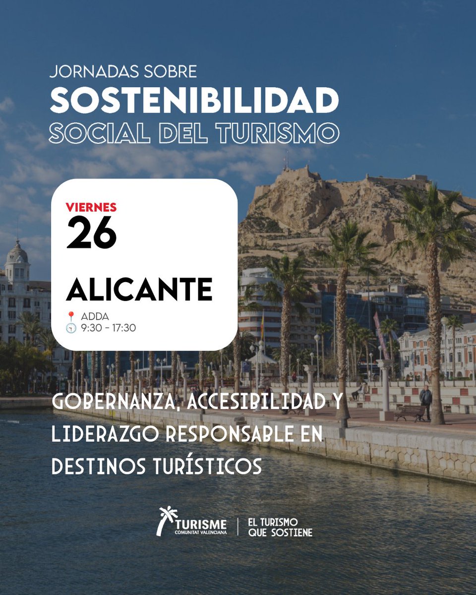 GVAturisme's tweet photo. 📢¡Apúntate a las Jornadas de Sostenibilidad Social!

Aprende a gestionar el turismo desde la convivencia, reputación y sostenibilidad social con @nh487, @MARTA_ARCE_P y Carla Llamas.

✔️Ponentes inspiradores y talleres con @alex_blanquer 

Programa👇
https://t.co/SKlmQWdXpr https://t.co/cGrNBJ4jBp