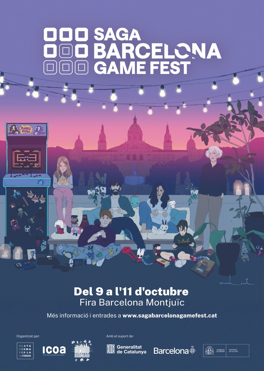 llenguacat's tweet photo. Ja tenim aquí el cartell del @SAGABCNGameFest, el nou gran saló dels videojocs de Barcelona! 😍 

La il·lustració és un disseny exclusiu de l’artista @ConradRoset, creador de l’univers visual de GRIS i Neva, guardonats als premis #GAME, #BAFTA, #Annie i #SAGA! 

📅 Del 9 a l’11 d’octubre, a @Fira_Barcelona.

ℹ️ Més informació a https://t.co/IbObFQvHzC!

#SBCNGF2026