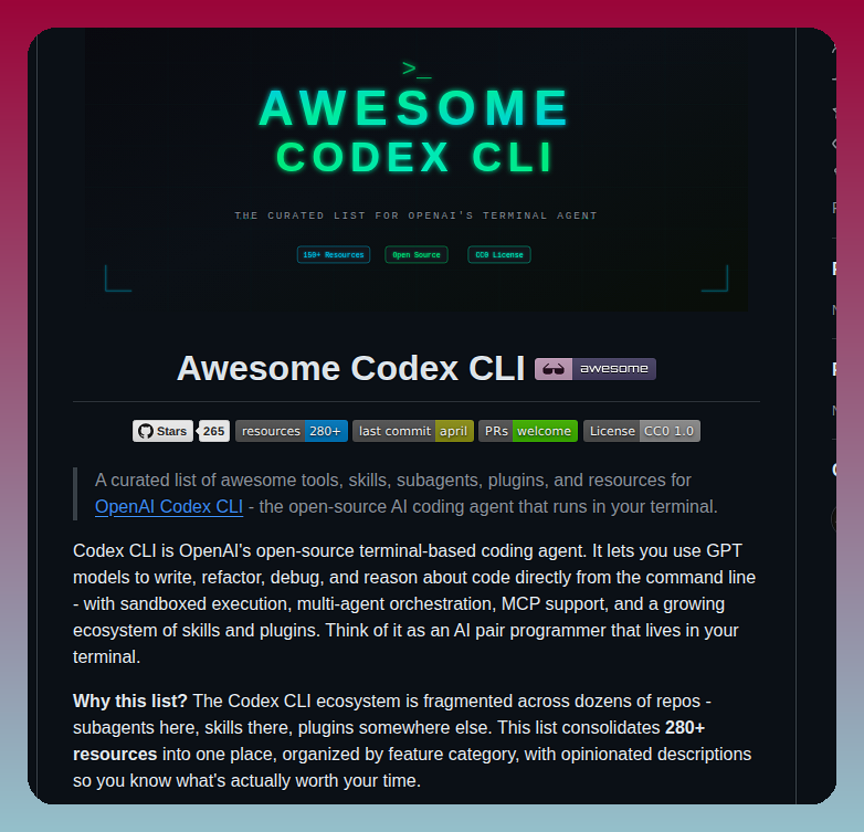 Curated list of 150+ resources for Codex CLI https://t.co/hC7Z5yEbqd
