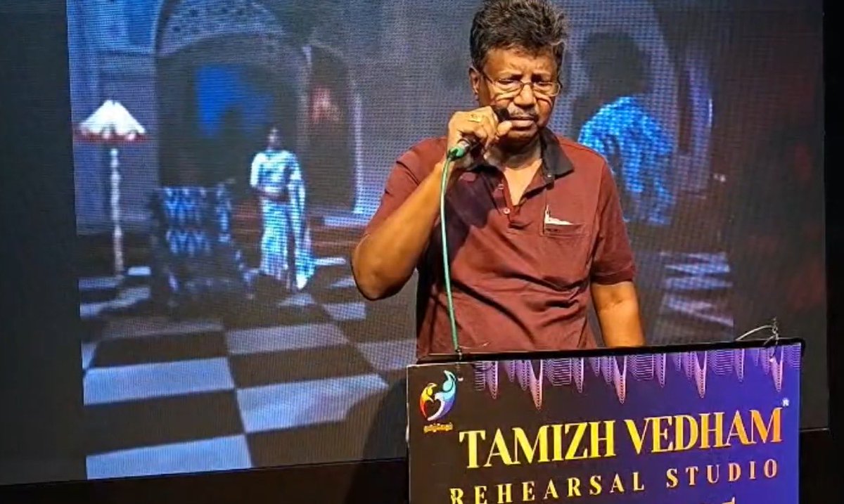 knbharathi's tweet photo. A different experience yesterday at Tamil vedham studio Kodambakkam . While I am singing , the relevant song video clip( koi sagar hindi song from Hindu movie dil diya dard liya )  is played without sound on the big screen in the background like this . 👇 https://t.co/StVchNw9t2
