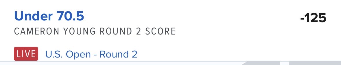 SBD's tweet photo. @DestlerDanny favorite bet of the day! Looking for a Cameron Young under par day at the U.S. Open https://t.co/dkhVjt1fu6