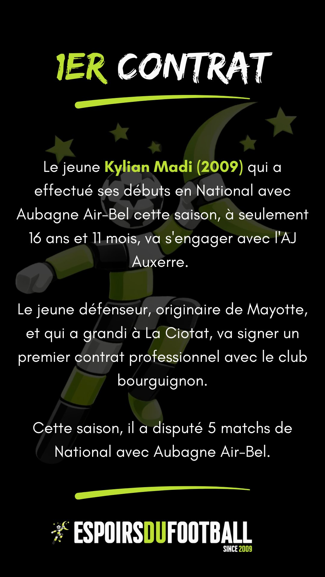 ✍️  Le jeune 𝗞𝘆𝗹𝗶𝗮𝗻 𝗠𝗮𝗱𝗶 (𝟮𝟬𝟬𝟵) qui a effectué ses débuts en National ...