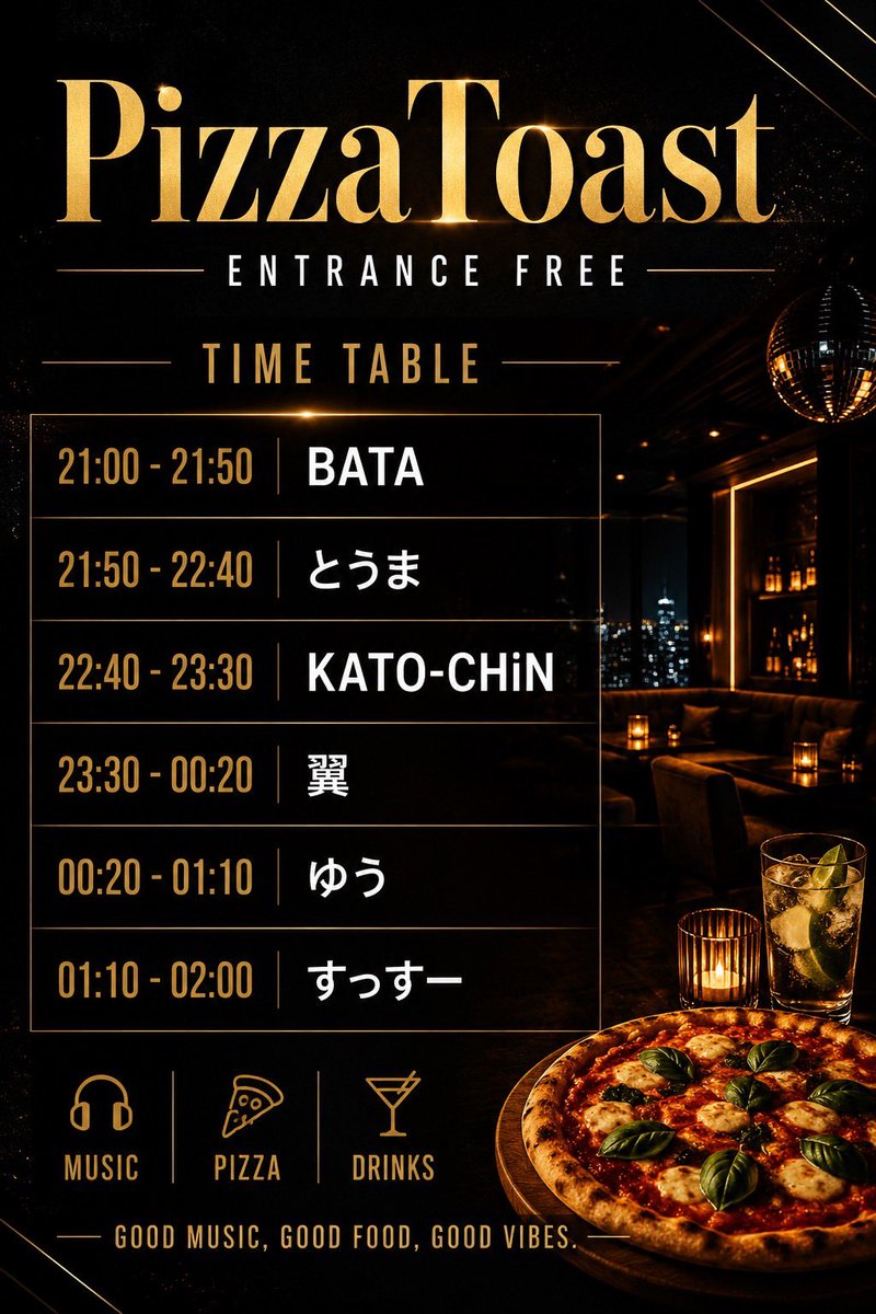 airs15yokutoku's tweet photo. 6/26(金) PizzaTOAST at LUGGAGE
@yutaka_bld (名古屋市中区栄4-7-17ユタカビル2階)
来週お久しぶりの参戦です
安定の入場無料なので女子大飲みコースの一つにいかがでしょうか
若手多めです⭐︎
推しDJ探しにユルっと乾杯しましょう🍻

DJ
BATA
とうま(初)
KATO-CHiN
翼
ゆう
すっすー https://t.co/aJmTAiFFEb