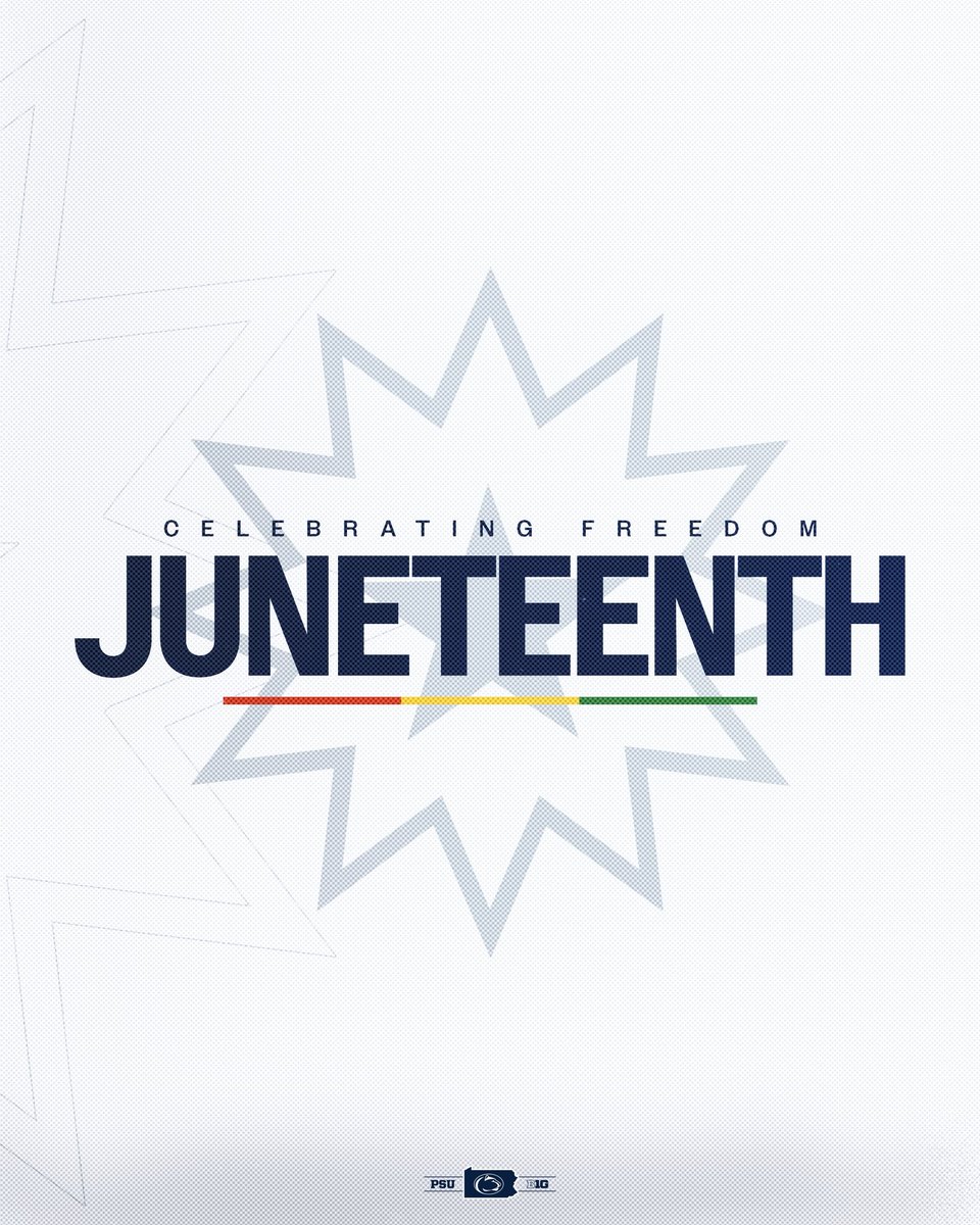 PennStateFball's tweet photo. Celebrating freedom.

Happy Juneteenth!

#WeAre https://t.co/1qmvZ18lEQ