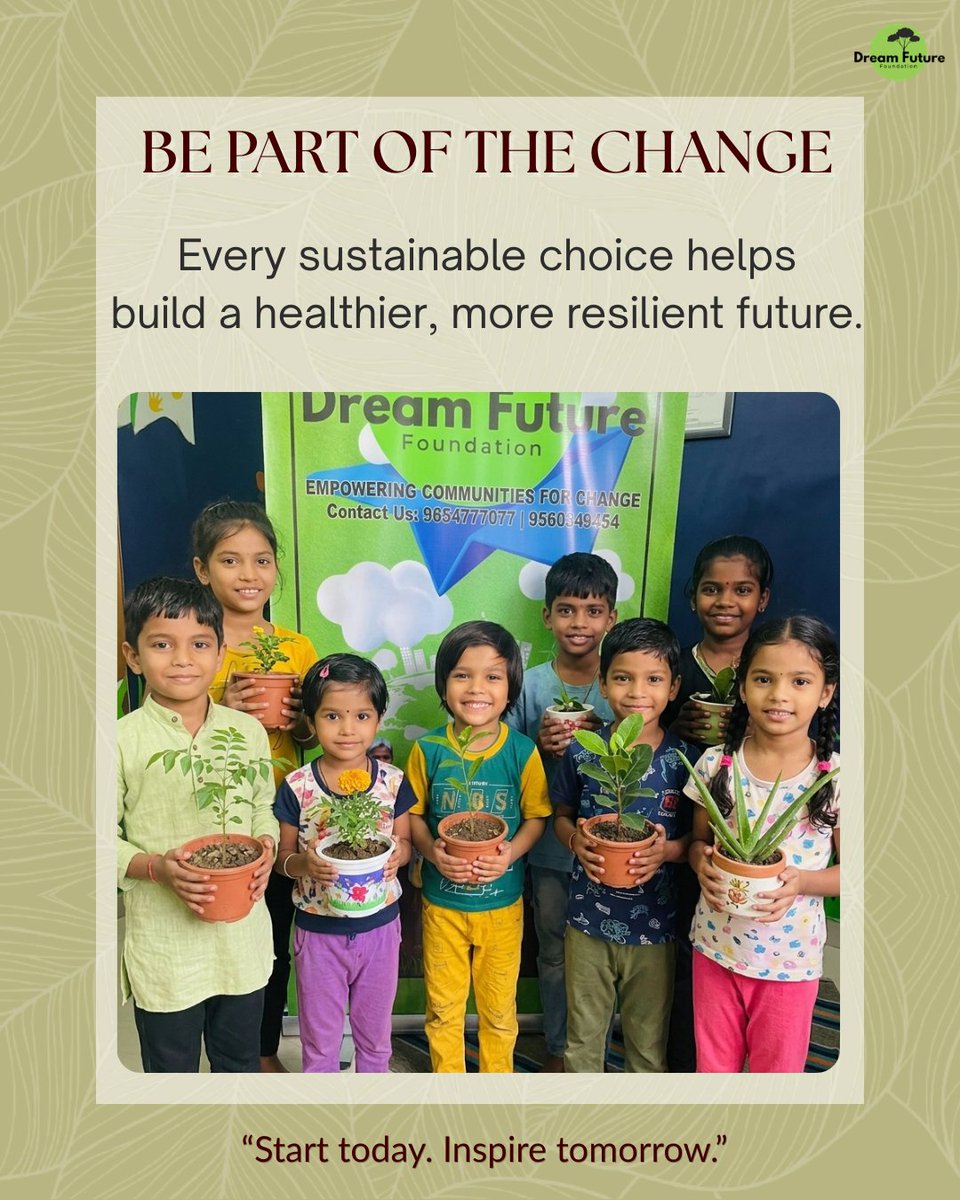 DreamFuture24's tweet photo. 🌍 Sustainability starts with you. 
♻️ Reduce waste 
💧 Save water 
🔋 Conserve energy 
🌳 Plant trees

Small actions today can create a greener tomorrow for everyone.

#DreamFutureNGO #Sustainability #ClimateAction #GreenFuture https://t.co/guGcwcXqEv