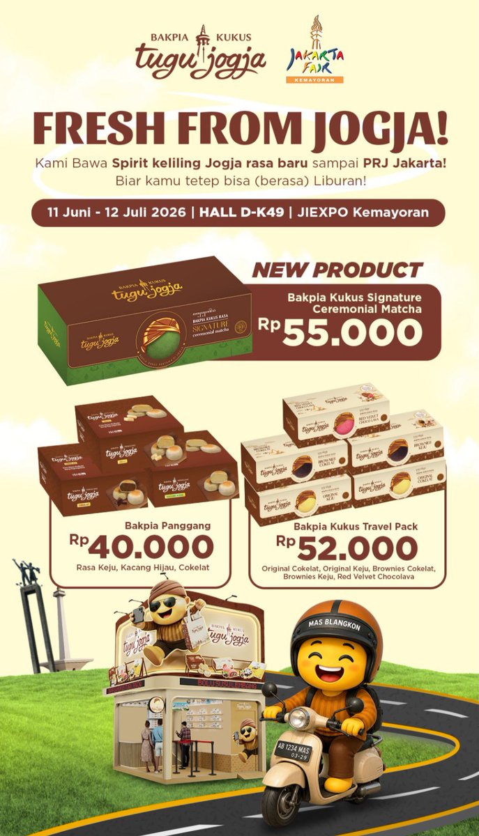 ccabiyyaa's tweet photo. halo guys, aku open jastip PRJ untuk TIRAMISUSU dan BAKPIA TUGU JOGJA, ready tgl 25 juni, fee 10k/item, gratis ongkir untuk wilayah sekitar kemayoran, cempaka putih, sumur batu, sunter, sumur batu, serdang, cempaka baru

order here https://t.co/Xd1c0RAC3j no scam

#zonauang https://t.co/8MkMFgL5Jn