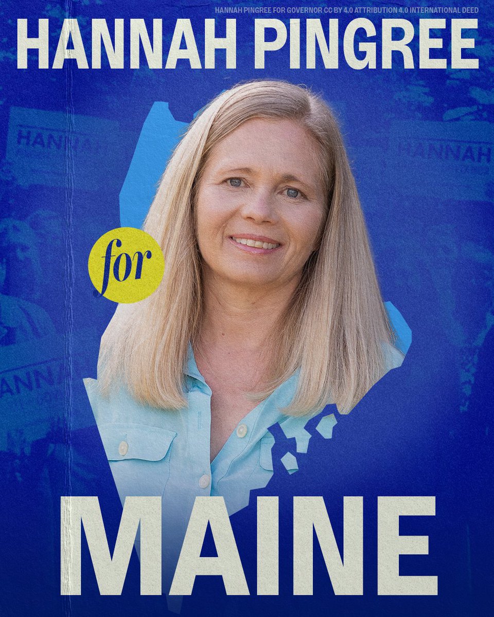 DemGovs's tweet photo. BIG NEWS: @PingreeHannah is the Democratic nominee for governor in Maine! 

On day one, Pingree will hit the ground running by working to bring down the cost of housing, expand access to affordable health care, lower energy costs, and stand up to the Trump administration’s abuses. Let’s get her elected!