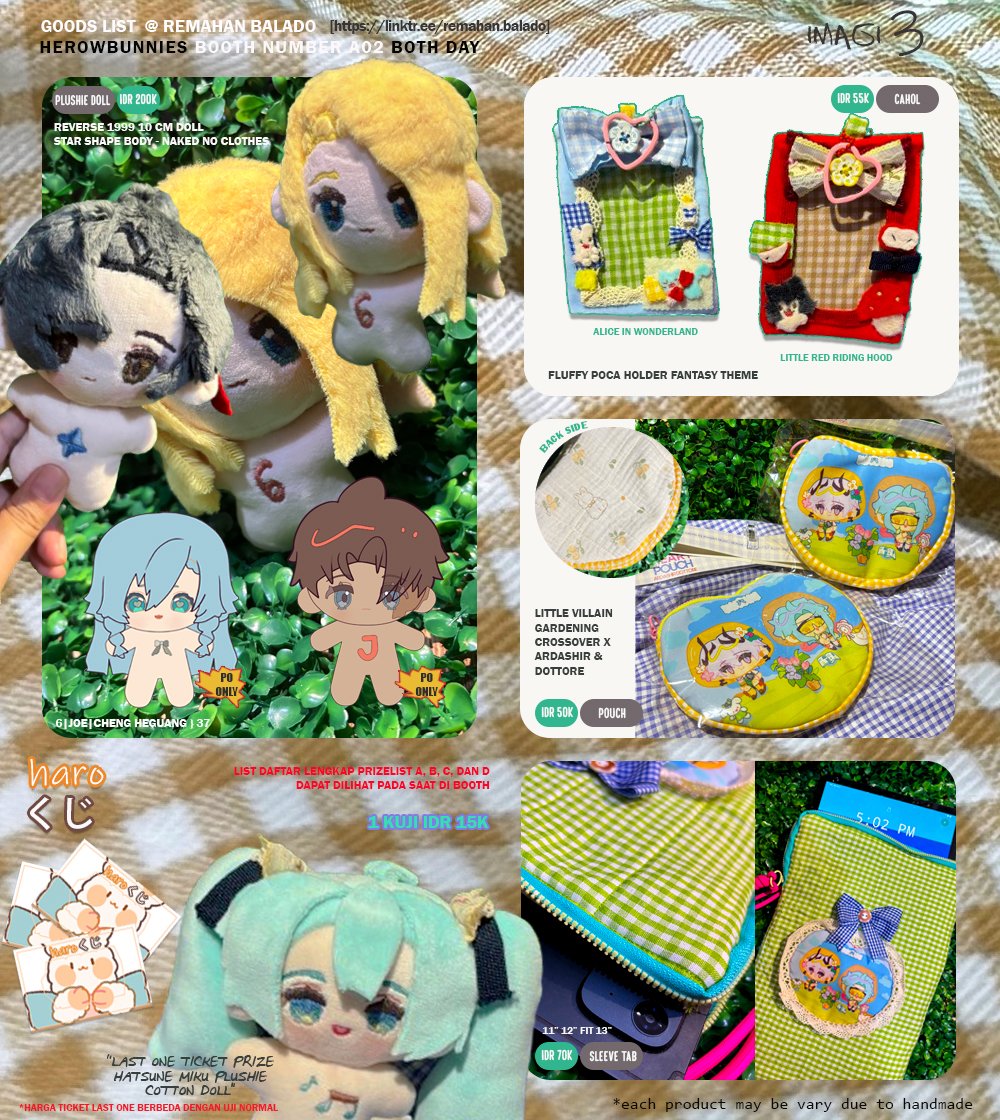 meirin_lyn's tweet photo. My personal catalogue for Imagi 3
Don't forget to visit our booth tomorrow at table A02  Herowbunnies for both day 

Fandom:
R1999, Hoyoverse, Gundam, FGO, AKE, SIBAP, May I Ask One Final Things, Silent Witch
#imagi3  #imagi3catalogue #herowbunnies #cf22aftersale https://t.co/dSOoe0hiIu