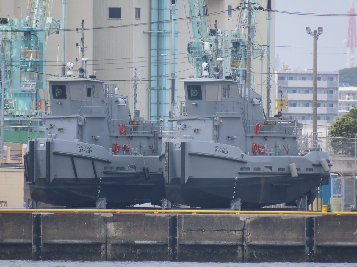 shark_ishi's tweet photo. 世界一可愛いタグボートといえば横浜ノースドックに所属するドーチェスター・ハイツ級小型曳船。海軍ではなく陸軍なのもチャームポイント。 https://t.co/1nF9B48oBh