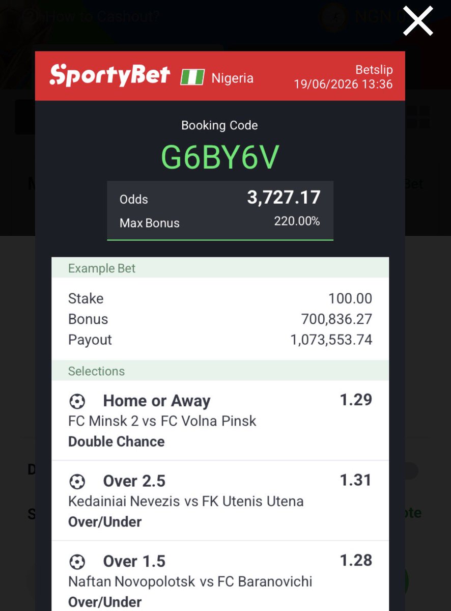 godnodesleep1's tweet photo. Sportybet

CODE ~ G6BY6V

Let go guys 🔥🔥🔥 https://t.co/7p0BkpjFPD