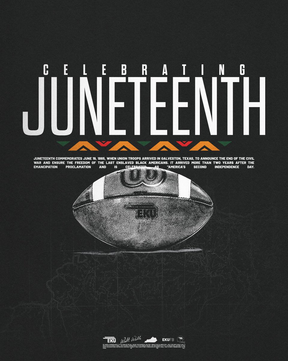 EKUFootball's tweet photo. Proud to recognize and celebrate Juneteenth today!

#E2W | #MatterOfPride https://t.co/W7vBvZsN41