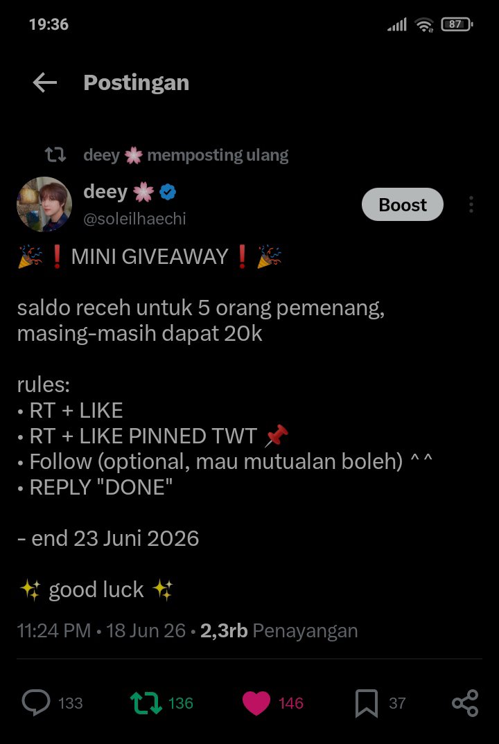 riklan33's tweet photo. @soleilhaechi done wml, izin ikutan yy kaka makasii🤗 https://t.co/x8TvZG1xoQ