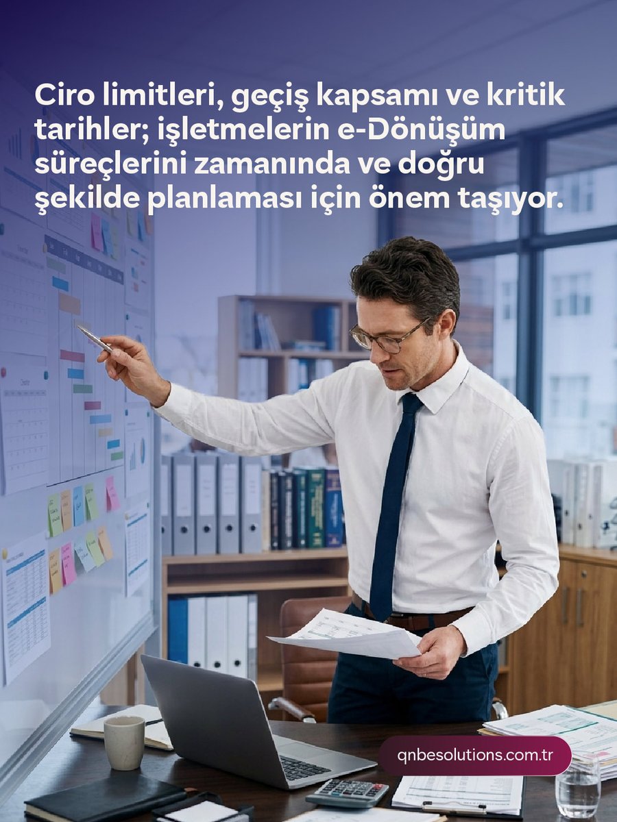 QNBeSolutions's tweet photo. 2026 e-Fatura ve e-Defter geçiş süreciniz hazır mı? 📅

2026 yılına ilişkin geçiş kapsamı, ciro limitleri, başvuru süreçleri ve dikkat edilmesi gereken kritik detayları tek bir rehberde sizin için derledik. 📑

Geçiş sürecinizi planlamak için blog yazımıza göz atmayı unutmayın! 💻

Blog yazımıza https://t.co/kUh1ZfNRn2 linkten ulaşabilirsiniz. ✨