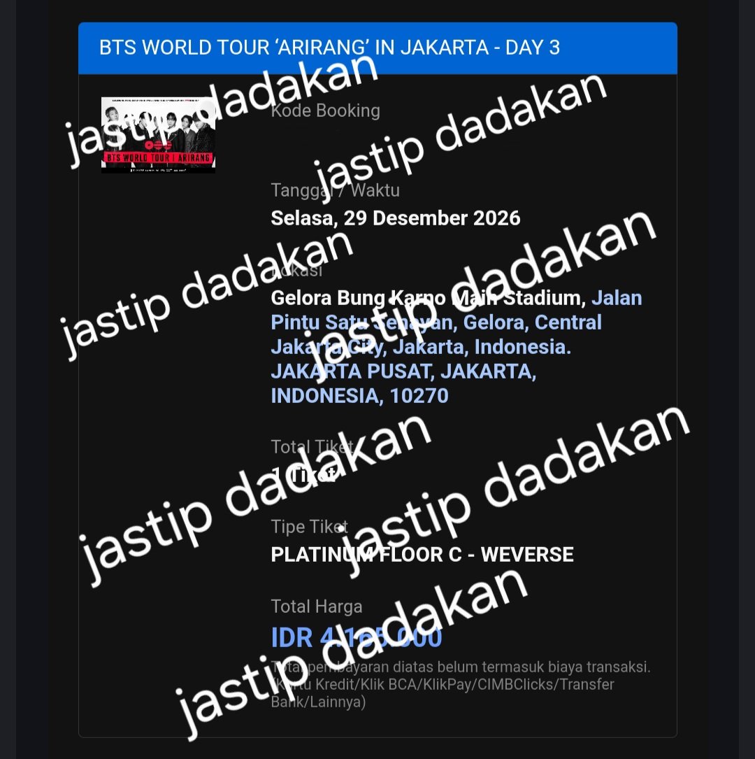 italitaw's tweet photo. Alhamdulillah hari ini secure semuaa ✨️
Yang mau besok mau Jaswar masih open yaa 💜

Jaswar jastip bts arirang jakarta day 3 wts wtb #BTS_ARİRANG #bts https://t.co/5XN0cn8F7i