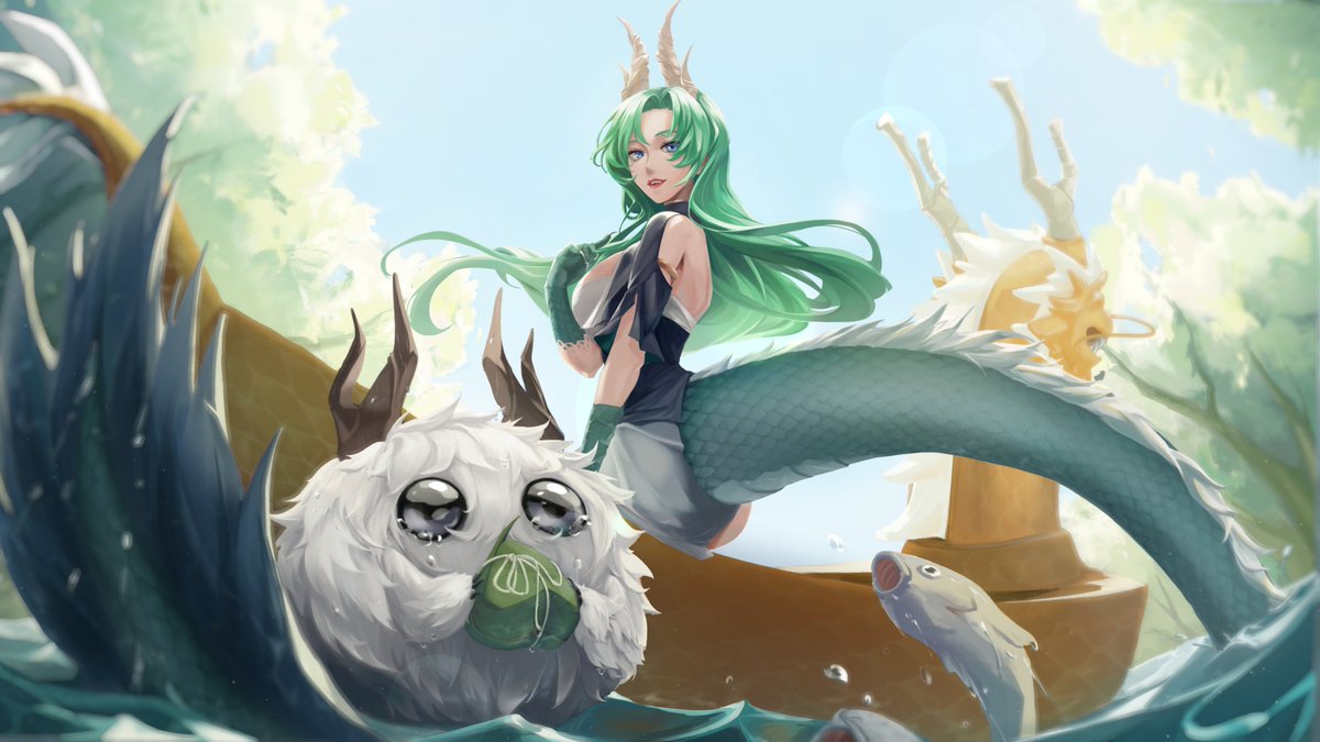 Yahua_6927's tweet photo. #FeliArtistic
畫著畫著就色偏了，原本拿捏好的明度跟景物尺寸也跟著告辭
下次絕對會更好🥹等河神2.0我再畫一次！！！
💃💃💃祝各位端午節快樂💃💃💃 https://t.co/Ugtx4nVYz9