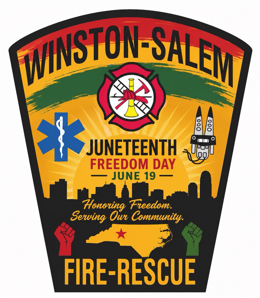 cityofwsfire's tweet photo. We honor Juneteenth — a day that recognizes freedom, resilience, and the ongoing journey toward equality. ❤️🖤💚
We are proud to serve and protect every member of our community as we continue building a safer, stronger, and more inclusive future together. 🚒
#Juneteenth #WSFire https://t.co/U69RlkaQbx