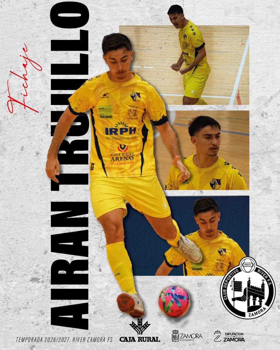 RiverZamoraFS's tweet photo. 📰 

⚡️ NUEVA INCORPORACIÓN ⚡️ 

Airan Trujillo, se incorpora a las filas que dirigirá Juanito. 
El ala zurdo canario llega procedente del Gran Canaria FS tras proclamarse campeón de la liga regular y máximo goleador de Segunda División B.

¡BIENVENIDO! 🖤🤍 https://t.co/2b1AtOqz82