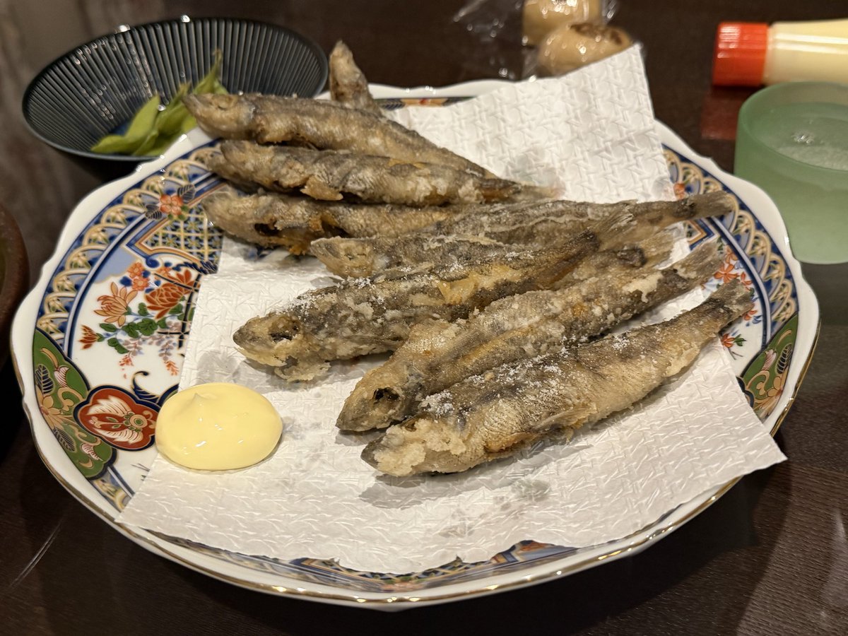 STreasure15's tweet photo. ＴＧＩＦ！
居酒屋メニュー！🏮with みむろ杉🍶

存在をバラしたら茨城県民に怒られるかもしれないけど…「メヒカリ」最高です！

こんなほろほろふわふわの柔らかい身でどうやって泳いでいたの？？
大ぶりのものは刺身にしてもとろっと脂乗って最高ですが(炙ると更に抜群！！)
やはり唐揚げウマっ！🐴 https://t.co/G4TxzZROlK