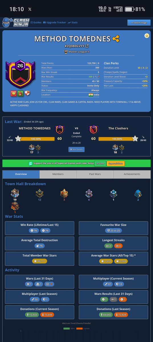 RxMarshall's tweet photo. @ClashDotNinja There is CWL ongoing but it's not showing on the website https://t.co/KLLhLDdPrg