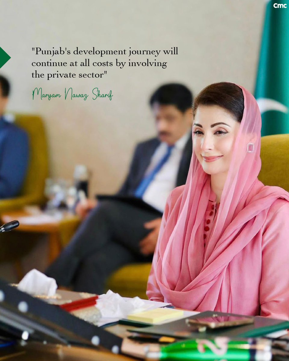 LahorePMLN's tweet photo. "Punjab's development journey will continue at all costs by involving the private sector"

Maryam Nawaz Sharif https://t.co/SMFVOkMT9D
