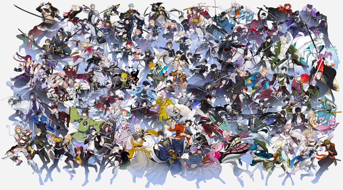 tanuzou1027's tweet photo. スマホアプリ版の刀剣乱舞の開始画面も全員勢ぞろいしてるけど、全員描かれてるところ見るたび刀剣乱舞知らん人が「イワシの群れかよ…」っておののいた時のこと思い出す

まあ見慣れた古参審神者から見たらイワシの群れかよ https://t.co/WlUfU1QWp4