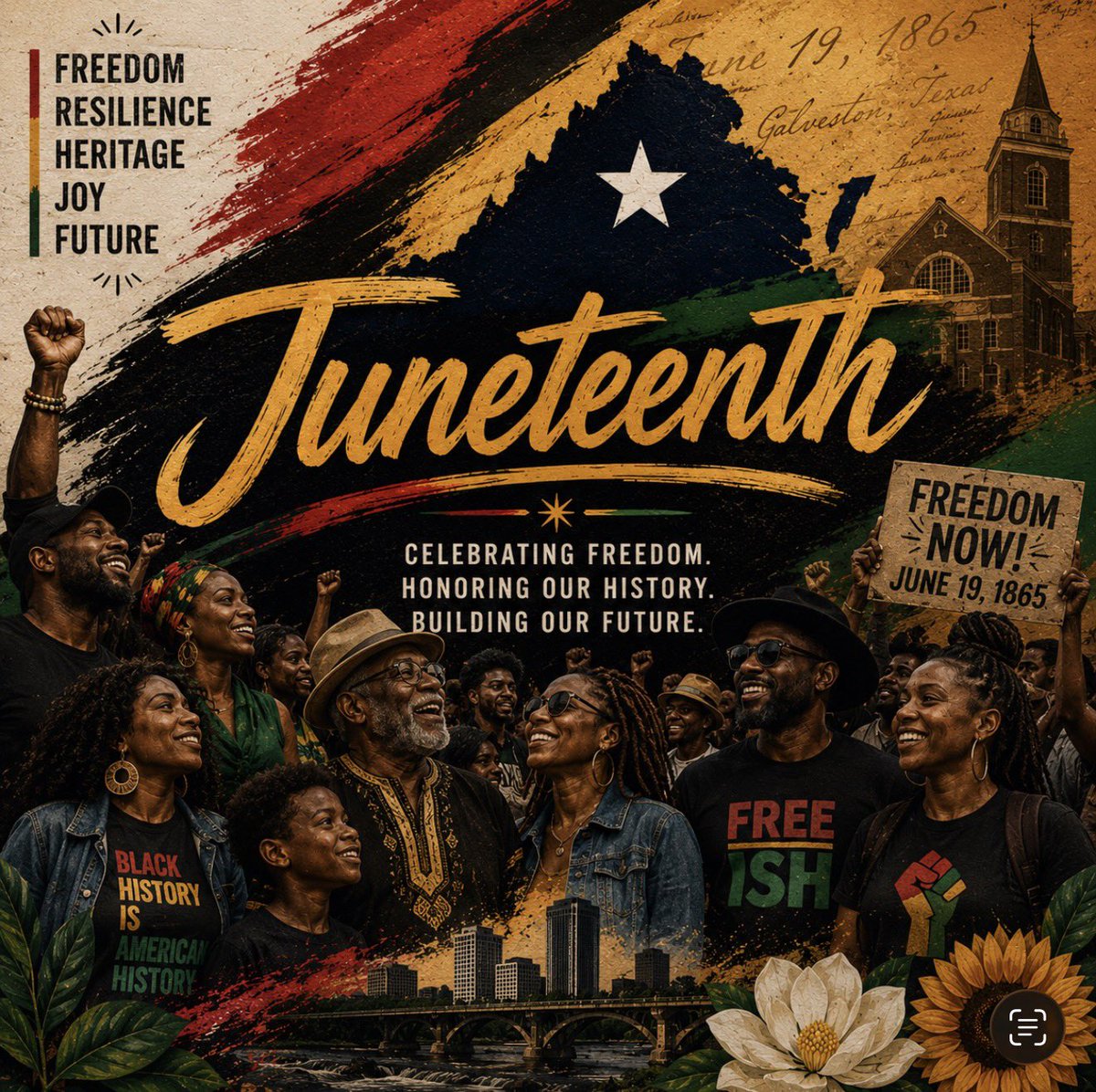 CollingtonVA's tweet photo. Today we celebrate the resilience of our ancestors and the progress we’ve made, but we must never forget our heritage or the work that still lies ahead. Equality, opportunity, and justice require every generation to keep pushing forward. #Juneteenth https://t.co/5tZK5Tfuxi
