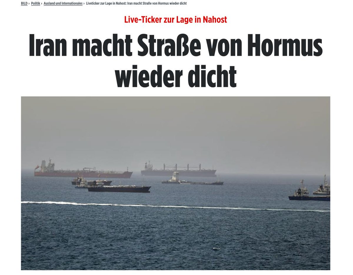 nexta_tv's tweet photo. ⚡️Ceasefire is over? Iran has closed the Strait of Hormuz after Israeli strikes on Lebanon

Iran has again closed the Strait of Hormuz and suspended negotiations with the United States, Bild reports.

A corresponding warning and an order not to approach the strait were issued to ships in the region by Iran’s Revolutionary Guard.

“Since the withdrawal of Israeli forces from Lebanon, the full lifting of the maritime blockade, and the withdrawal of American troops from the Persian Gulf and the region are among the main conditions of the agreement between Iran and the United States, the Strait of Hormuz will remain closed until the other two conditions are met.”