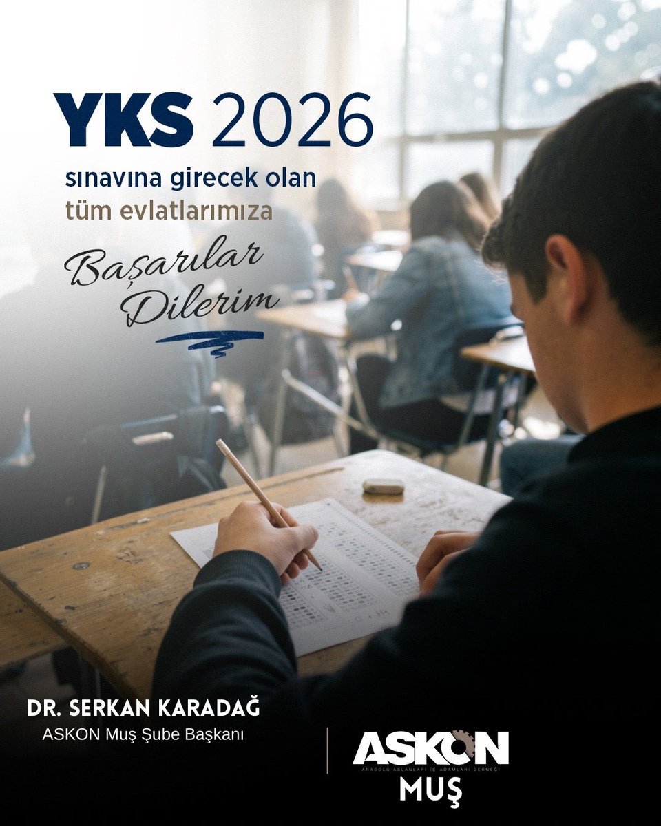 askonmus49's tweet photo. 20-21 Haziran'da yapılacak olan TYT ve AYT sınavlarına girecek öğrencilerimize Allah'tan başarı ve muvaffakiyet, görev alacak öğretmenlerimize de kolaylıklar diliyoruz.

Sınav saatlerinde öğrencilerimizin olumsuz etkilenmemesi için lütfen gürültü yapmayalım.

#YKS2026
#TYT
#AYT https://t.co/bDvEbdXYL0