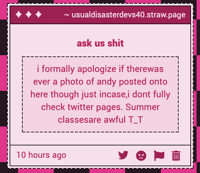 usualdisaster40's tweet photo. dont worry about it!! there is currently a picture up i think but im not sure ill check again https://t.co/1Guzl8lZ5Z