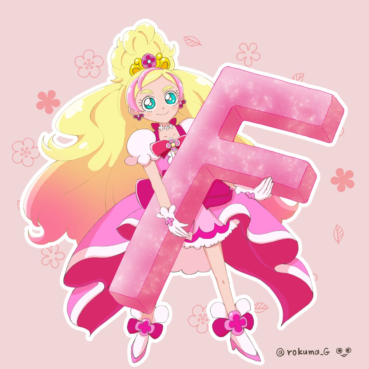 春野はるか 「キュアフローラ」|ロクまＧのイラスト