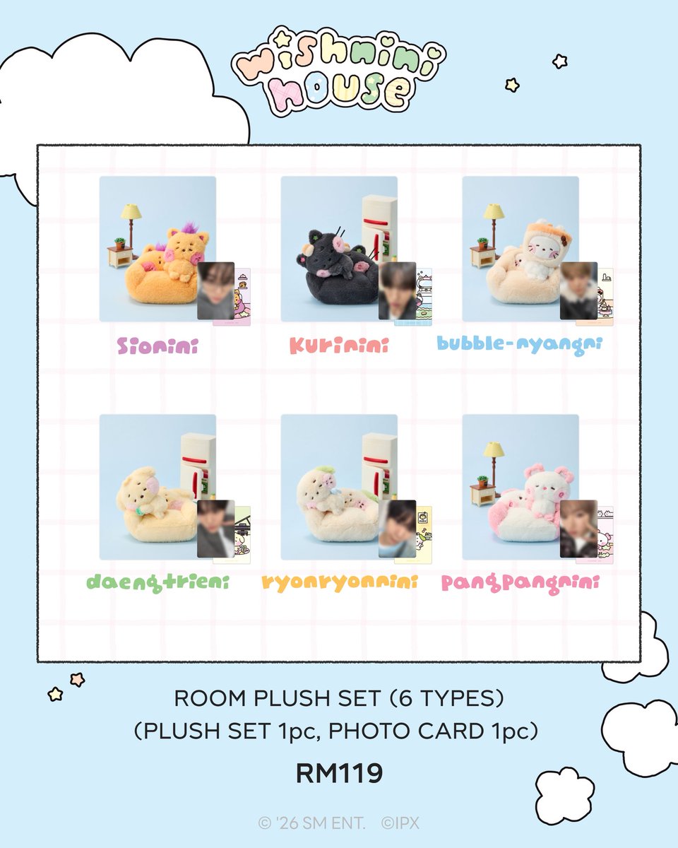 NOTONLYTOY_'s tweet photo. [🛍 Product List] NCT WISH wishnini house POP-UP 🏠

All the items from wishnini house are here! 👀
Check out all the adorable products waiting for you ✨ https://t.co/LakfvR0VyR