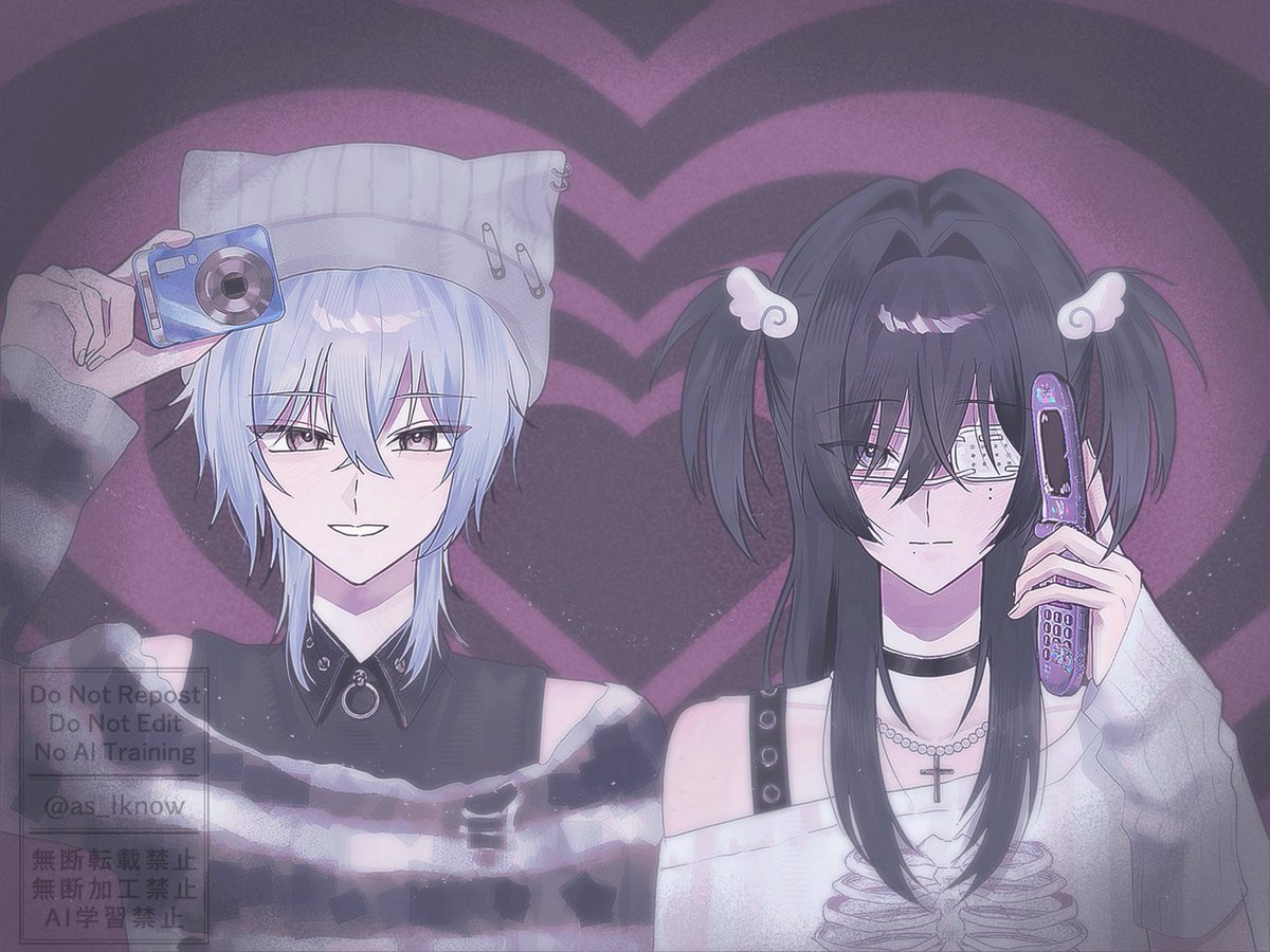 as_Iknow's tweet photo. りおイユ💜🖤⸝⸝⸝↝
Y2Kコンセプトで描きました✏️

#創作BL #創作男子 https://t.co/BqntaSTlnL