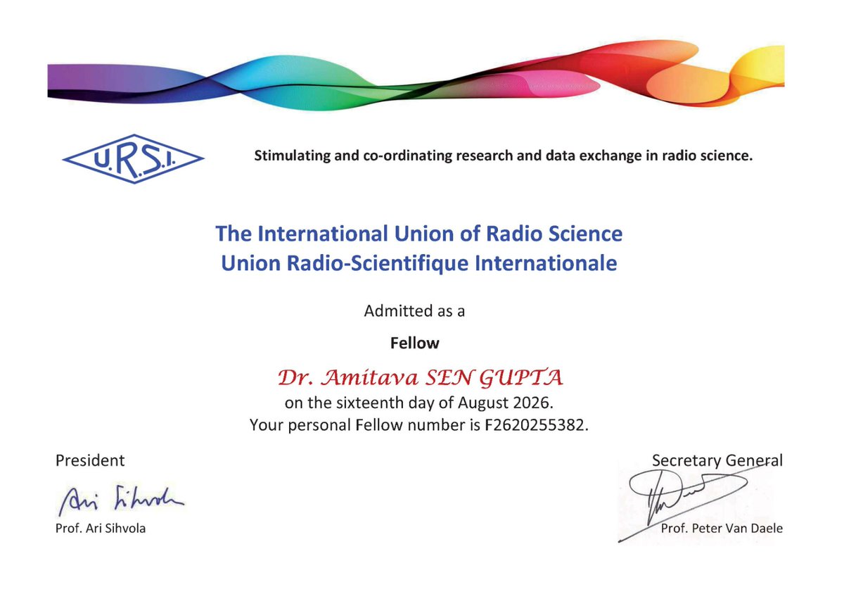 sengupta53's tweet photo. Greatly honoured at this recognition. https://t.co/P7qVWHeHKQ