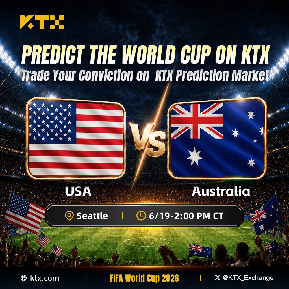 KTX_Exchange's tweet photo. 🇺🇸 USA vs 🇦🇺 Australia 

#worldcup #predictionmarket

Predict worldcup on KTX, turn your conviction into opportunities: https://t.co/4tK7MlT4Ye https://t.co/FgYUf33nqR