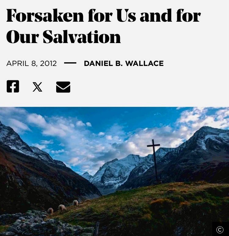 josephrandall's tweet photo. Happy Good Friday!

Dr. Daniel Wallace was writing against these foolish, Gospel-denying views of the cross, Psalm 22:1, &amp; the forsakenness of Jesus  back in 2012. Oh that pastors would listen to him:

https://t.co/BZNg1TkptB https://t.co/GB2Xu38JVs