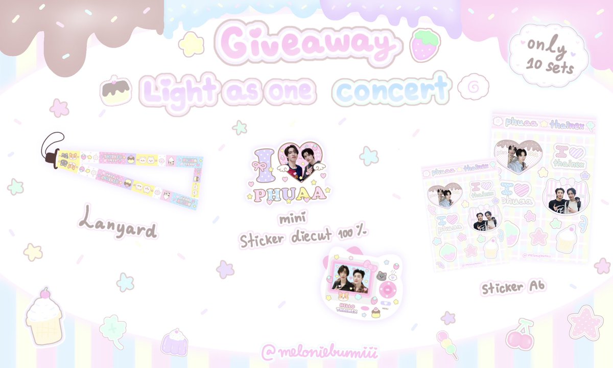 meloni3bunniii's tweet photo. ⋆.𐙚 ̊  𝓅ls kindly rt 🍮 ⊹ ࣪ ˖ ໒꒱

⋆⭒˚.⋆ 𝐺iveaway for #BUS_LIGHTASONE ₊˚⊹ ᰔ

✿  1 set  ✿
♡ lanyard 1 ea
♡ mini sticker die-cut 2 ea 
♡ sticker A6 1 ea 

૮꒰    ** only 10 sets  **    ꒱ა 

📍location : impact arena 
🗓️ date : 24 July 2026 
🕒 time : tba 

🎀 rt & show this tweet🍦
ʚ ⋆˙ exchange pls dm ( only 4 sets ) ⋆˙ɞ
₊  ✩  ‧  ₊  ˚  ౨ৎ  ˚   ₊ ✩  ‧   ₊
