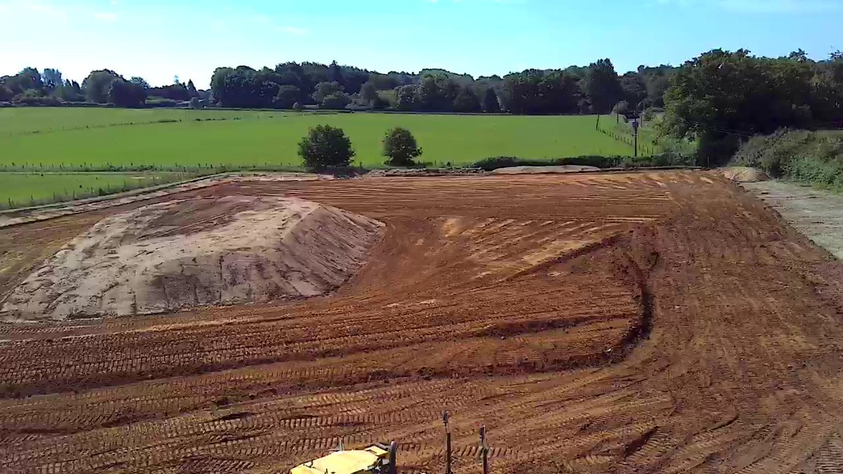 HambledonFC's tweet photo. First go at using the drone to capture some pictures of the new pitch progress.

#pitchbuild #badgerpark #coyds https://t.co/aFwkF6zCIT
