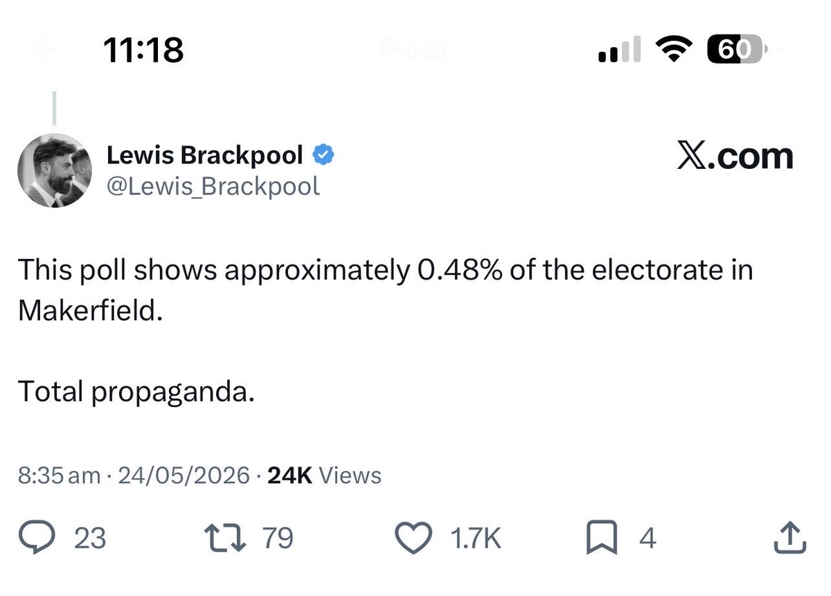 Akelly95's tweet photo. @Sargon_of_Akkad Not true. This poll had you on 7% and one of your top brass called it total propaganda. You performed worse than the poll. Rupert said you could win it. You yourself said the polls were wrong because you couldn’t believe your own returns. Rupert published fake numbers. Bad L https://t.co/YmOijQXEZH