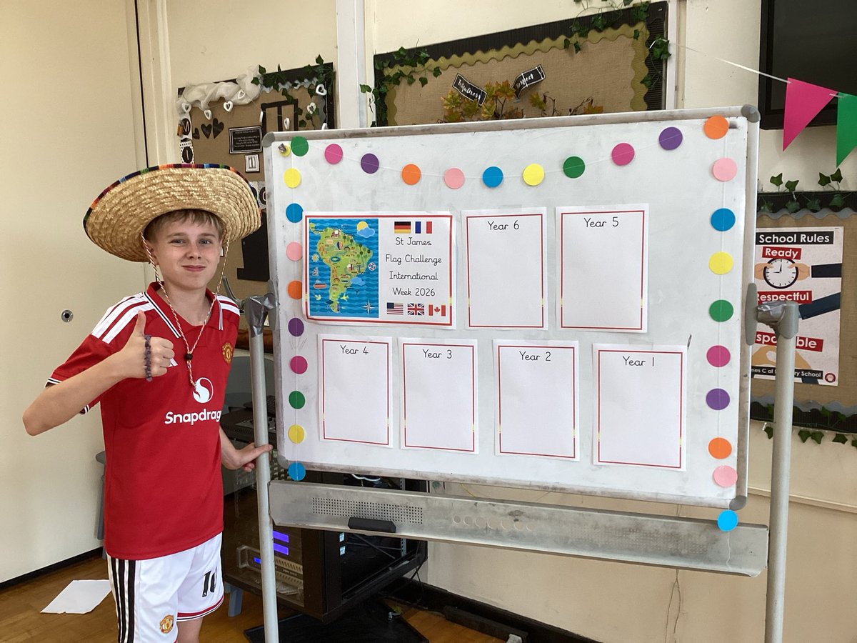 MissBarratt74's tweet photo. We’re ready to end our South American week with a flag challenge. Which year will get the most? @StJamesCEsth https://t.co/L2zjp7DqkE