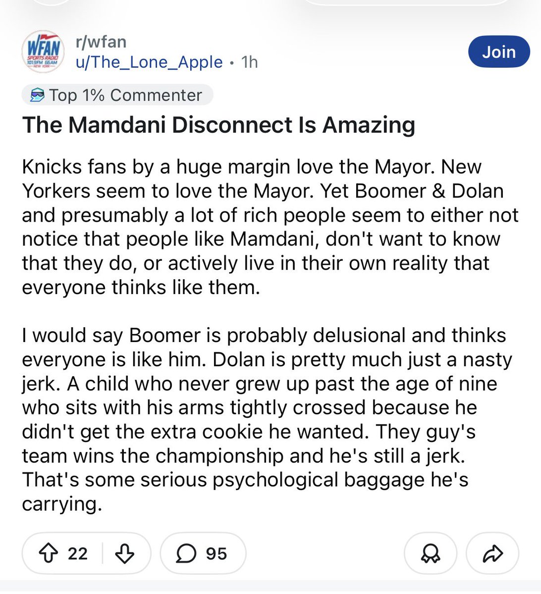 GregJKrieg's tweet photo. WFAN Reddit >> any poll or punditry https://t.co/6pDPfQZgly
